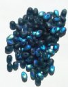 100 4x6mm Transparent Matte Montana Blue AB Drop Beads